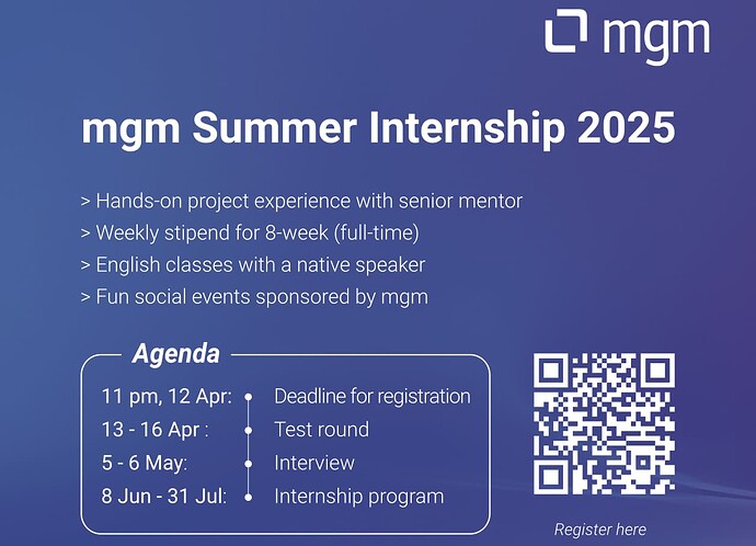 mgm - Summer Internship 2026